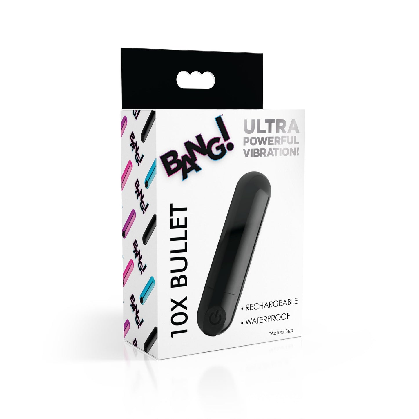 10x Rechargeable Vibrating Metallic Bullet - Black