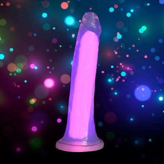 7 Inch Glow-in-the-dark Silicone Dildo - Pink